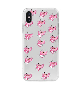 Iphone X ve XS Uyumlu Pink Panter Tasarımlı Şeffaf Telefon Kılıfı