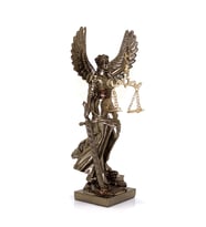 Dekoratif Kanatlı Themis Adalet Kadını Heykeli Biblo 30*12 cm
