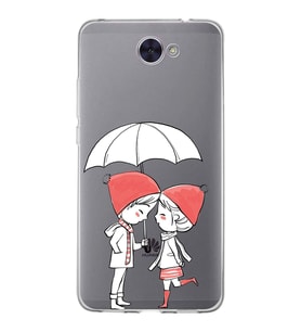 Huawei Y7 2017 Uyumlu Kapak Aşk Tasarımlı Şeffaf Silikon Kılıf