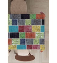 Çok Renkli Patchwork Dokuma Leke Tutmaz Masa Örtüsü MSO288