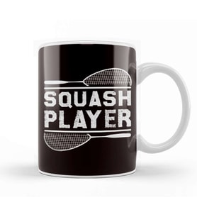 Squash Player Racket Ball Sports Indoor Tennis Court Match Kupa Bardak Porselen