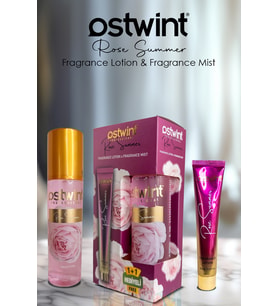 Ostwint Rose Summer Vücut Spreyi, 200ml Vücut Kremi 50ml, Tatlı Yaz Akşamı Esintisi ve Çiçeksi Parfüm Kokusu