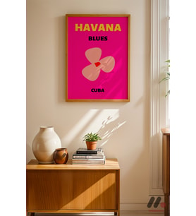 Havana Küba Posteri, Ahşap Çerçeveli Duvar Tablosu - Seyahat Severlere Hediye