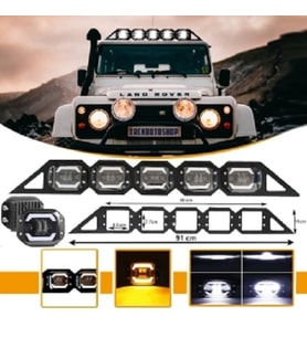 Codex 5’li Angelli 30w Çift Renk Turuncu Beyaz Gömme Off Road Led Lamba