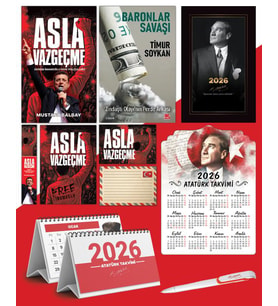 Asla Vazgeçme - Ayraç - Kartpostal - Poster - Baronlar Savaşı -  2026 Ajanda İstikbal - İstikbal Ahşap Duvar Takvimi - Masa Takvimi