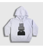 Presmono Unisex Çocuk Beyaz Radio Radiohead Kapüşonlu Sweatshirt 104309tt