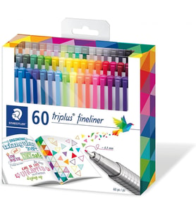 Staedtler Triplus 60'lı 0.3mm Üçgen Fineliner Kalem Seti / C60