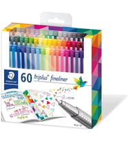 Staedtler Triplus 60'lı 0.3mm Üçgen Fineliner Kalem Seti / C60
