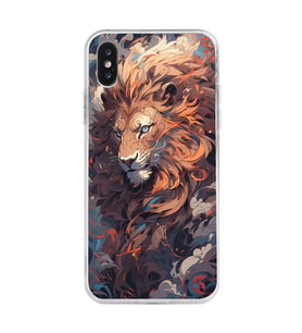 Iphone X ve XS Uyumlu Aslan Tasarımlı Şeffaf Telefon Kılıfı