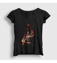 Presmono Kadın Siyah Les Paul Guns N' Roses Slash T-Shirt 40142tt
