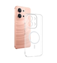 Redmi 15C Kılıf İnce Ve Sert Yapılı Şeffaf Magsafe Silikon Kapak RYC/London (Renksiz)