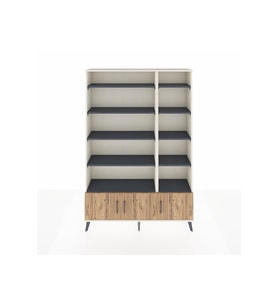 Arges Dolap 10 Raflı 3 Kapaklı 132x30x195 Aytaşı-Çam/Antrasit