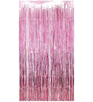 Metalize Arka Fon Kapı Perdesi Pembe 100x200 cm