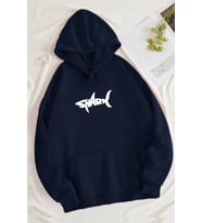 Unisex Shark Baskılı Oversize Sweatshirt (Lacivert)