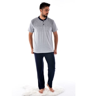 Erkek 1030 Kısa Kol Süprem Pijama Takımı (Gri)