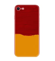 Apple iPhone 5 6 7 8 Plus Se XR Kılıf Desemli Silikon Sarı Kırmızı Boya 1708
