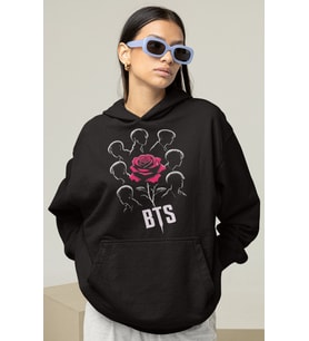 BTS Baskılı Unisex Oversize Müzik Grubu Hoodie