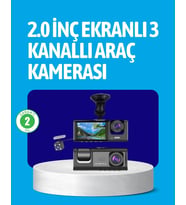 3 Kameralı Araç İçi Kayıt Cihazı  Suya Ve Toza Dayanıklı Tasarım