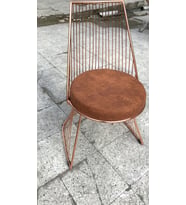Sandalye 13799 Model Metal Çelik ROSE Bakır Kaplama sepet ayak Babayface Döşeme