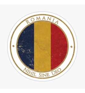 Vintage Romanya Avrupa Bayrağı Sticker 18CM Etiket