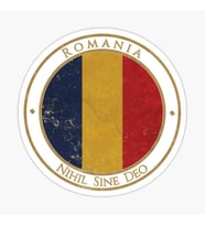 Vintage Romanya Avrupa Bayrağı Sticker 18CM Etiket