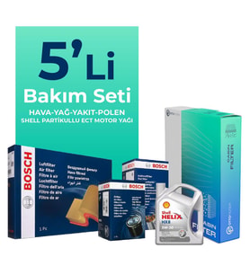 Bosch Mercedes E320 Dizel 204 HP Filtre Bakım Seti Shell Motor Yağlı (2003-2006) 5 Li