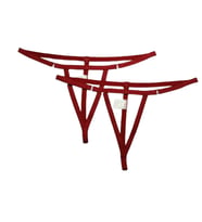 ASM1204 Kadın 2 Li Kırmızı Özel Bölgesi Açık G-String