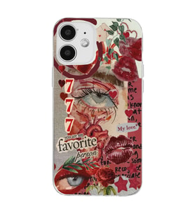 Iphone 12 Uyumlu 777 Aesthetic Kolaj Tasarımlı Şeffaf Telefon Kılıfı