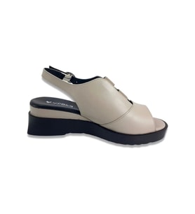 ALBİNİ A-10349 KADIN DERİ DOLGU SANDALET (Vizon)