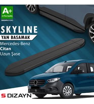 S-Dizayn Mercedes Citan Uzun Şase Skyline Siyah Yan Basamak 223 Cm 2012-2021 A+ Kalite