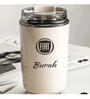 Kişiye Özel Retro Stil 240ml Vakumlu Isı Korumalı Araç Baskılı Termos Kupa (Beyaz)