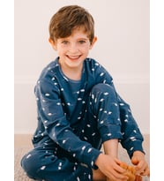 Organik Lacivert Kutup Ayısı Erkek Çocuk Pijama Takımı