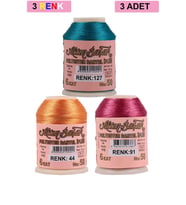 3 Adet Altınbaşak Oya ve Dantel İpi 20 gr - Royaleks - No: 044 - 091 - 127