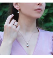 Zircon Taşlı Gümüş Otantik Set