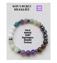 Kova Burcu Doğaltaş Unisex Bileklik