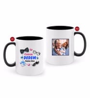 BK Gift Kişiye Özel Canım Dedem Tasarımlı Fotoğraflı Siyah Beyaz Kupa Bardak-1