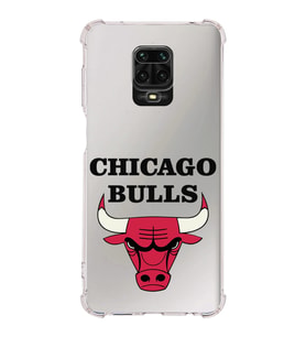 Xiaomi Redmi Note 9S Köşe Korumalı Antişok Kapak Chicago Bulls Tasarımlı Şeffaf Silikon Kılıf