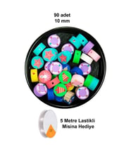 90 Adet 10 mm Polimer Kil Fimo Boncuk Takı Bileklik + 5 Metre Lastikli Misina Hediye - Deniz Temalı