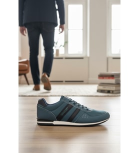 Enoch Erkek Çift Şeritli Perfore Detaylı Günlük Casual Spor Ayakkabı Sneaker
