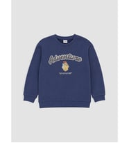 LCW baby Mavi Bisiklet Yaka Baskılı Erkek Bebek Sweatshirt