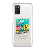 Samsung Galaxy A02S Uyumlu Sunger Bob Minimalist Poster Desenli Şeffaf Telefon Kılıfı