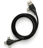 USB Type-C 5'i 1 Arada Çoklu Hızlı Şarj Kablosu Micro Usb 1m Siyah