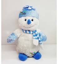 YıldızDükkan 32 Cm Sevimli Peluş Oyuncak Kardan Adam Yeni Yıl Yılbaşı Hediyesi Oyun Arkadaşı (Beyaz)