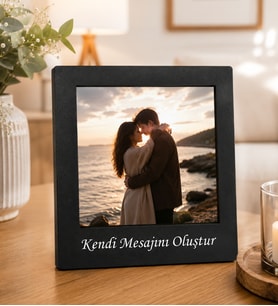 Kişiye Özel Kendi Mesajını Oluştur Fotoğraflı Ahşap Mdf Çerçeve
