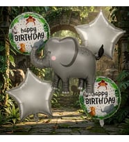 VIP YÜKSEK KALİTE 15 ADET FİL SAFARİ KONSEPT FOLYO BALON SETİ FİL FOLYO BALON FİL DOĞUM GÜNÜ BALONU