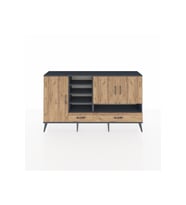 Arges Konsol 8 Raflı 2 Çekmeceli 3 Kapaklı 176x30x99 Antrasit-Çam
