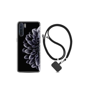 Oppo A91 Kılıf Silikon Desen Boyun Askılı Çiçekler 1639