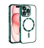 Lexroo iPhone 16 Pro Kılıf Kamera Korumalı M-safe Wireless Şarj Özellikli Demre Kılıf - Koyu Yeşil