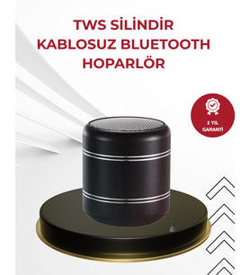 Kompakt Silindir Metal Bluetooth Hoparlör 400 Mah Uzun Pil Tws Destekli