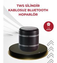 Kompakt Silindir Metal Bluetooth Hoparlör 400 Mah Uzun Pil Tws Destekli